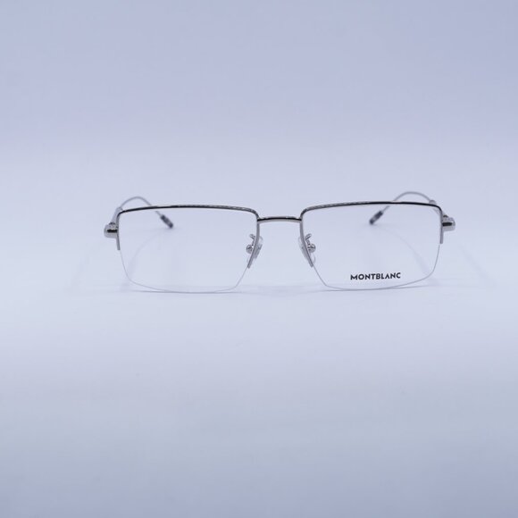 🕶️ New Montblanc MB0113O 001 Eyeglasses - Silver Frame 56mm - Picture 3 of 10